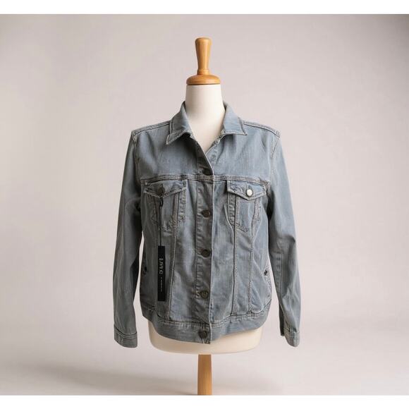 Liverpool Classic Jean Jacket Sz XL NWT Sharkshin Gray Western Stretch Casual - Picture 1 of 14